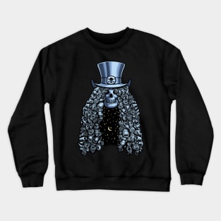 Long Hair Top Hat Skull of Rock Crewneck Sweatshirt